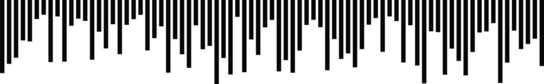 Abstract black vertical lines pattern design on white background