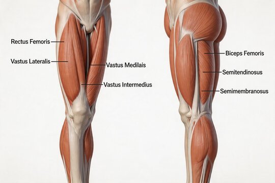 Human leg muscle anatomy diagram