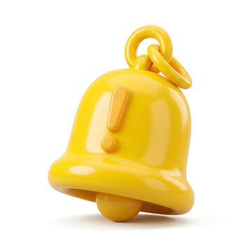3D Squishy Bell Notification Icon for Alert and Reminder