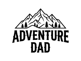 Fototapeta premium Adventure Dad mountain line art emblem