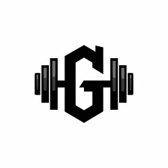 Fototapeta premium A stylized illustration of a dumbbell with a logo symbolizes fitness and strength.
