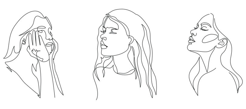 Woman scratching head in confusion three views vector Vector, illustration