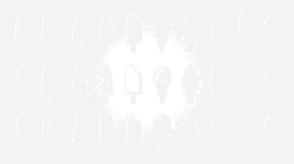 Naklejka premium Minimalist Ice Cream Icons and Popsicle Shapes on White Background