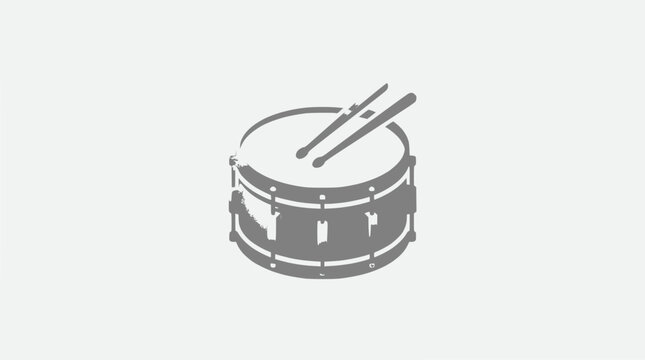 Drum and Drumsticks Icon - Percussion Instrument Graphic