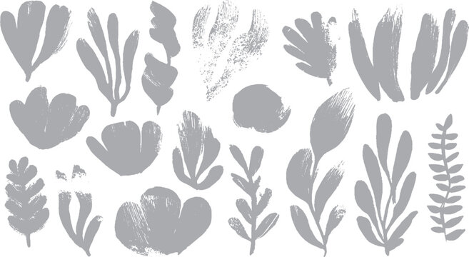 Memphis style seamless pattern with organic geometric shapes Abstract hand drawn collage pattern with eyes and leaves