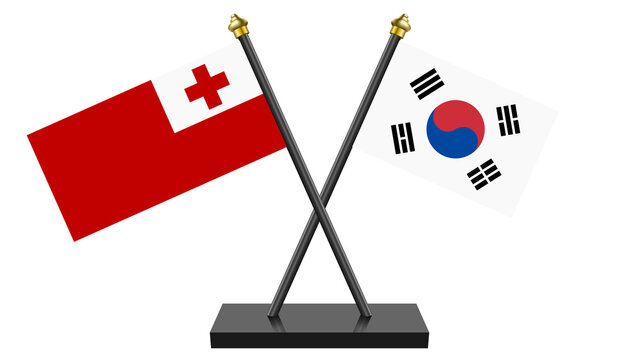 Flag of South Korea aka Republic of Korea and Tonga