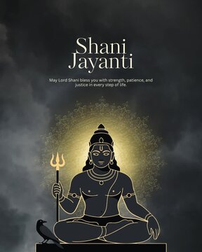 Black and Gold Traditional Shani Jayanti