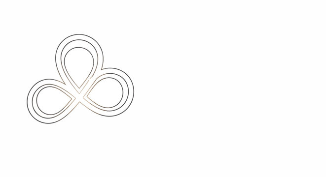Minimalist triquetra symbol with white background