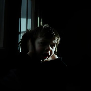 Shadows writhe, a tiny face etched in terror, muffled cries unheard amidst fractured domesticity,  parental strife,  domestic discord