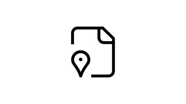 A document icon featuring a location pin overlay at the bottom left, symbolizing a geo-tagged or location-based file