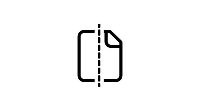 A document icon with a dashed vertical line on the right side, symbolizing a file that can be split or has a divider