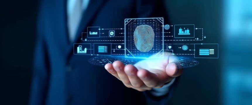 Elegant visual composition illustrating real time account verification through biometric scanning secure digital credentials and automated analytics for instantaneous user authentication and modern di