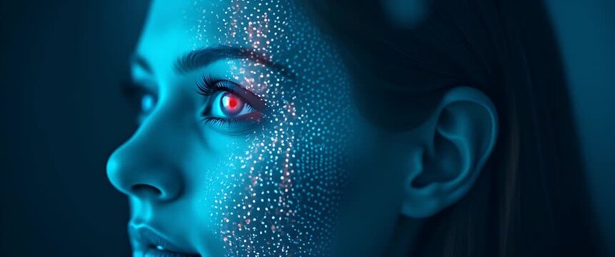 Biometric fintech security enhances security in financial services by using unique physical traits like fingerprints and facial recognition for authentication in  Photo Stock  Concept  and empty space