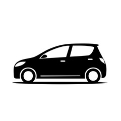 Obraz premium Modern Hatchback Car Silhouette - Vector Icon for Automotive and Transportation