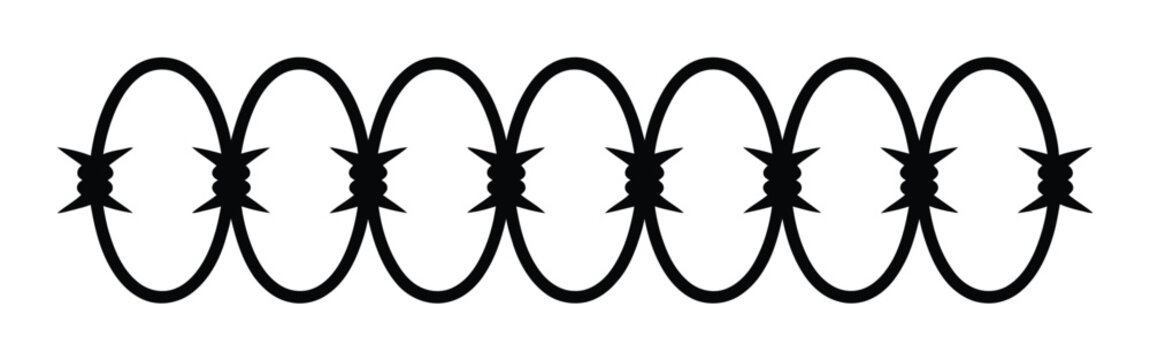 Barbed Wire Fence Vector Illustration