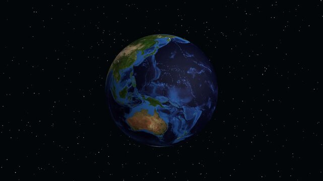 Earth Zoom Animation to Bur Said Egypt with Geographic Coordinates