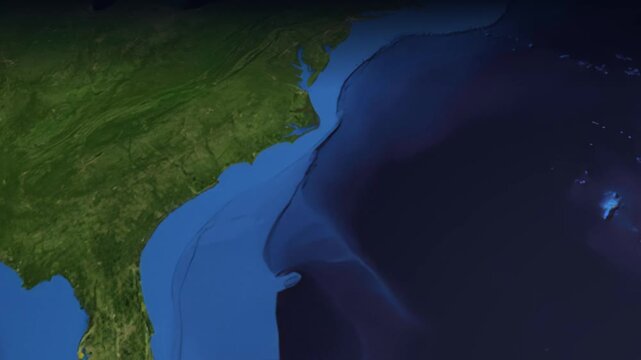 Animated Flight Path from Atlanta Georgia to Phoenix Arizona Across North America