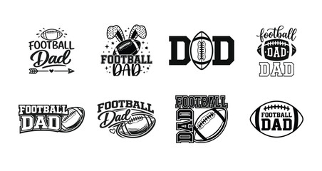 Obraz premium Football Dad Vector Bundle Featuring Sports Dad Quotes and Football Graphics