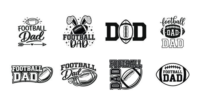 Football Dad Vector Bundle Featuring Sports Dad Quotes and Football Graphics