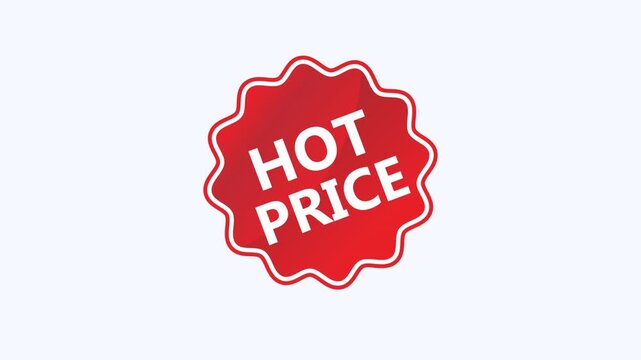 Red starburst sticker perfect for promoting hot price. Use for sales, promotions, discounts, and marketing campaigns to attract attention.