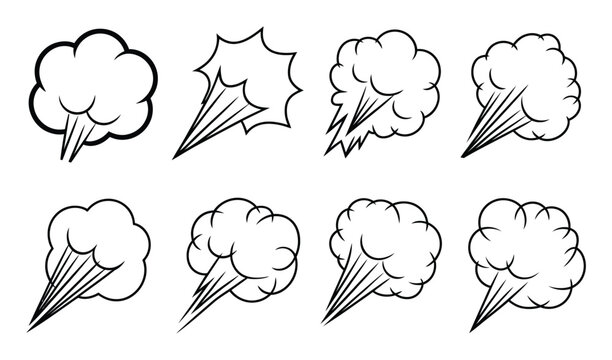 Cartoon Cloud Explosion Vector Illustrations