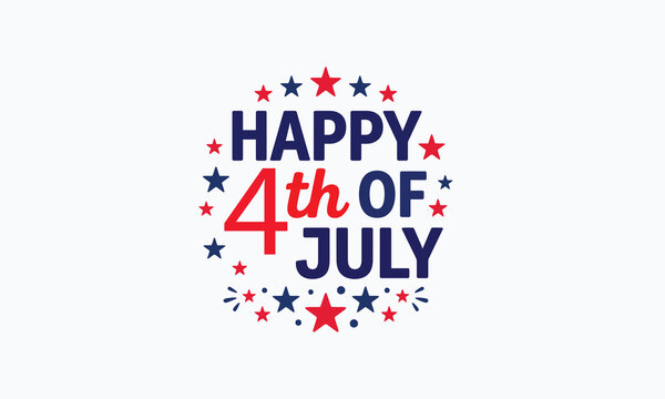 Happy 4th of july and independence day celebration greeting