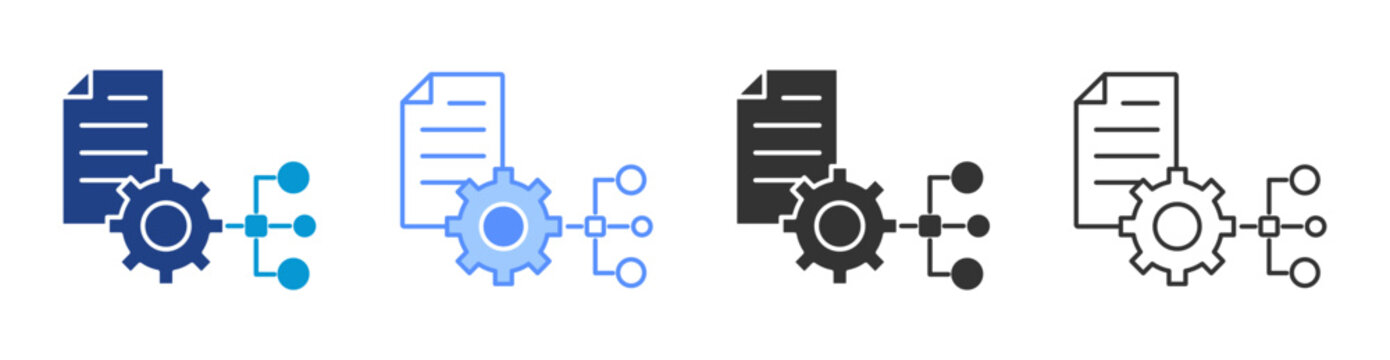 algorithm icon set multiple style collection	
