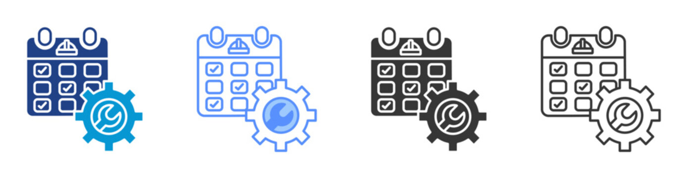Predictive Maintenance  icon set multiple style collection	
