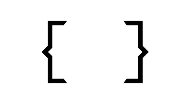 Bracket, curly bracket, parenthesis, vector icon, black symbol