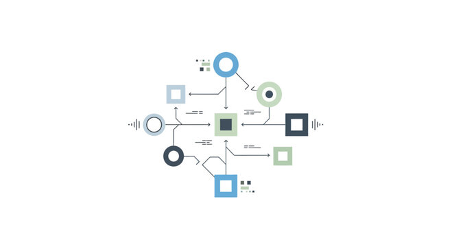 Infographic elements, flowchart symbols, business process icons, workflow diagram shapes