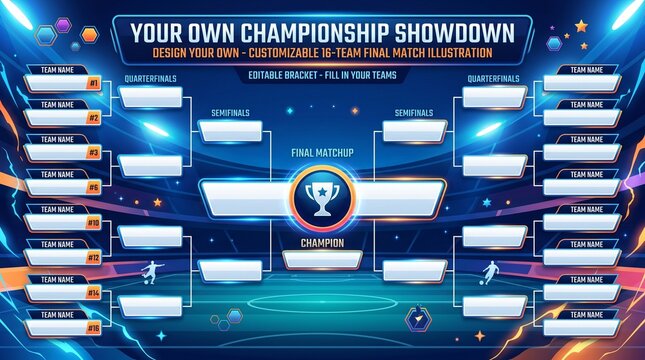 Customizable Tournament Bracket Visualizer for Your Own Championship Showdown Event or Sports Competition