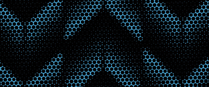 Seamless halftone hexagon shape dot pattern vector, Geometric Halftone Abstract pattern for Fabric and textile printing, sport jersey texture, wrapping paper, backdrops and packaging