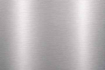 Fototapeta premium Realistic brushed metal texture with polished stainless steel finish. Industrial silver metallic background featuring fine hairline scratches, smooth reflections, and premium steel surface details.