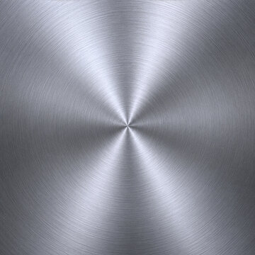 Realistic brushed metal texture with polished stainless steel finish. Industrial silver metallic background featuring fine hairline scratches, smooth reflections, and premium steel surface details.