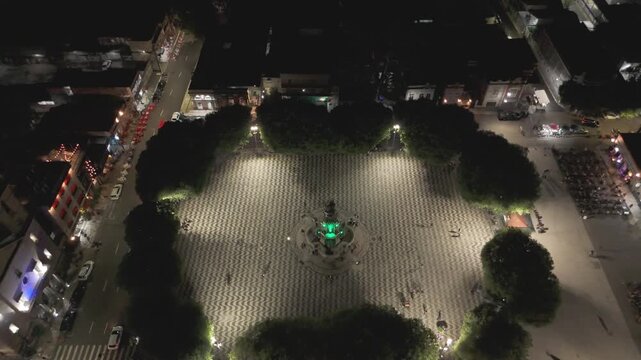 Imagens a&eacute;reas do monumento &agrave; abertura dos portos, na Pra&ccedil;a S&atilde;o Sebasti&atilde;o, Pr&oacute;ximo ao Teatro Amazonas. Manaus, Amazonas, Brasil - 3 de setembro de 2025.