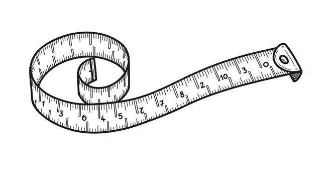 Hand-drawn Tape Measure Illustration
