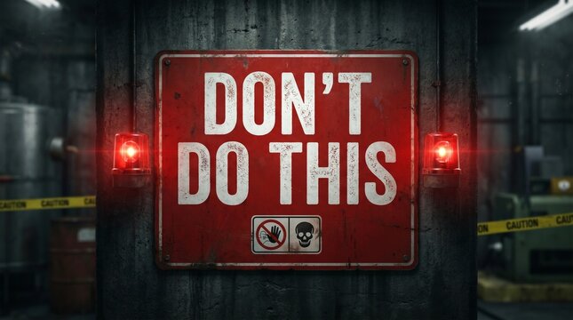 &ldquo;DON&rsquo;T DO THIS&rdquo; bold red warning concept