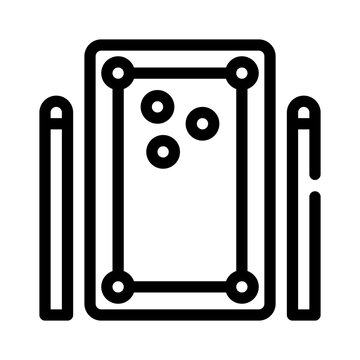 billiards line icon