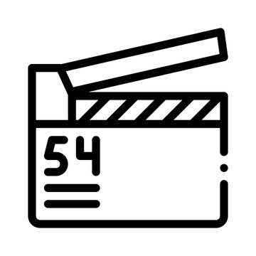 clapperboard line icon