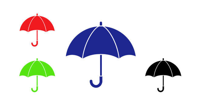Colorful Umbrellas Collection: Red, Blue, Green, Black