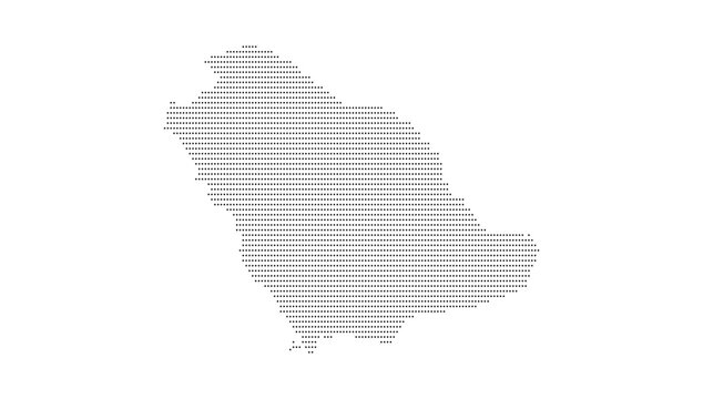 Saudi Arabia Country Map Vector Illustration with dotted, Border, and Geographic Shape Featuring Riyadh Capital and Arabian Peninsula Region for Cartography, Travel, and Political Design Use