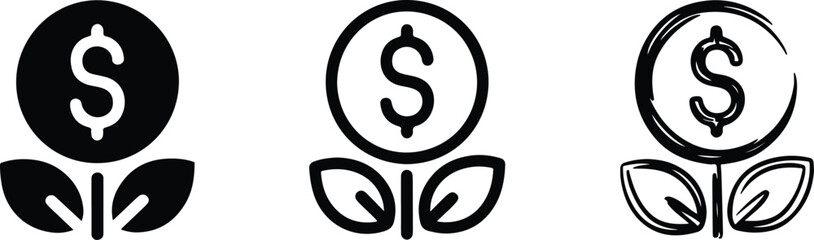 Fototapeta premium Modern Wealth Accumulation, Venture Capital Funding, and Green Finance Vector Graphics.