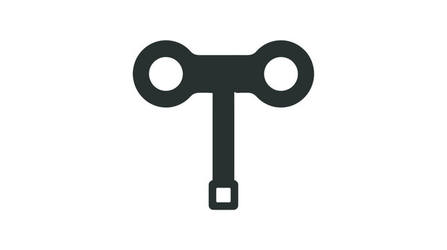 Wind up key silhouette on a white background