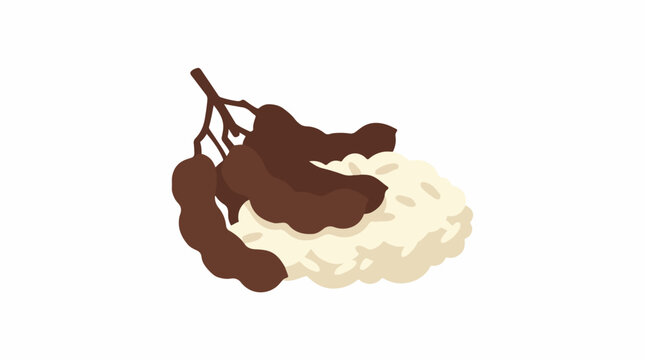 Fresh tamarind pods with white rice