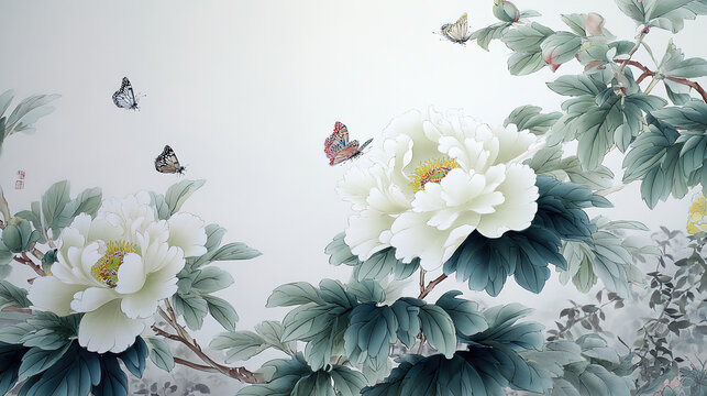 牡丹に蝶」の写真素材 | 54,195件の無料イラスト画像 | Adobe Stock