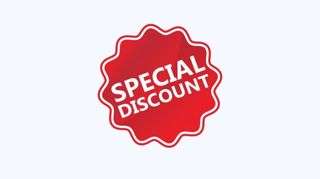 Eyecatching red starburst sticker for special discounts, ideal for promotions, sales, retail advertising and marketing materials.