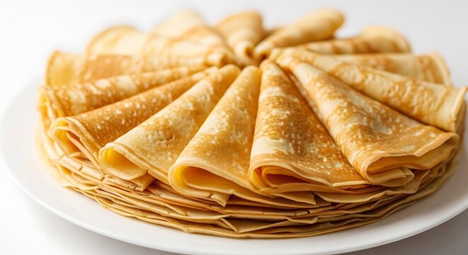 Delicious crepes on a white plate.