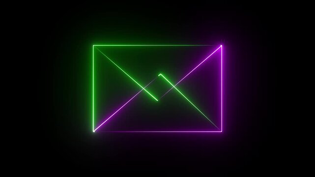 Neon glowing VS with square frames Neon banner Announcement of two fighters. golden -cyan versus neon bars animated multiplayer Versus on black background. 
