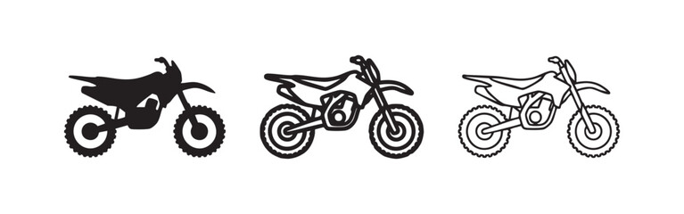 Obraz premium Dirt Bike Motocross Icon - Off-Road, Sport, Motorcycle Symbols
