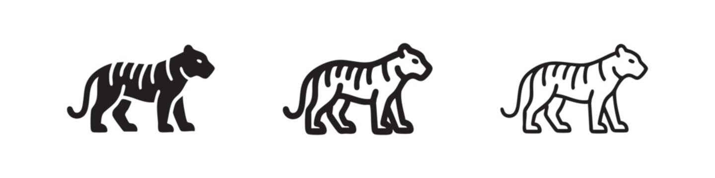Tiger Icon - Wildlife, Predator, Jungle Cat Symbols